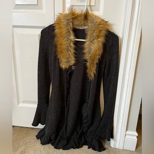 Faux fur cardigan